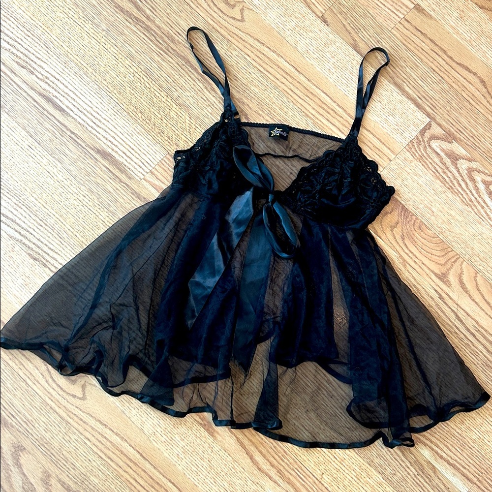 Fredricks of Hollywood Sheer Babydoll Chemise Top Y2K Vintage